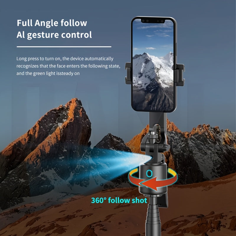 QAML 2025 NEW Q13 Aluminum Alloy Selfie Stick Tripod with 360° Face Recognition, Multi-Function Phone Holder with Remote, Extendable Travel Stand for iPhone, Android, Camera, Live Streaming, Video Platforms Vertical Adjustment for iPhone & Xiaomi Smartpho