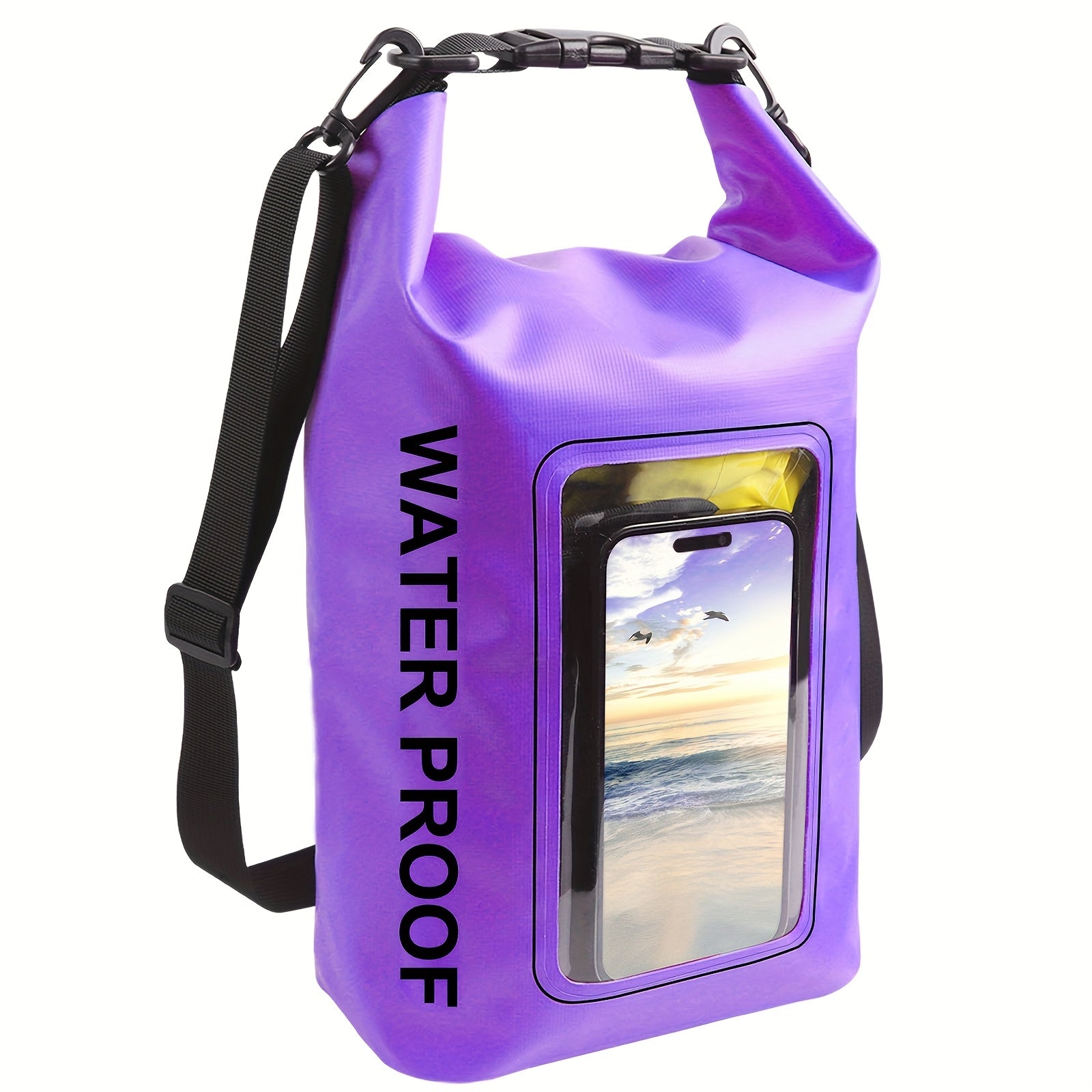RYNAPAC Dry Bag Waterproof For Women Men, Touchscreen Mobile Phone Window, 1.32gal/2.64gal/5.28gal/7.93gal/10.57gal Roll Top Lightweight Dry Storage Bag Backpack With Phone Case For Travel, Swimming, Boating, Kayaking, Camping & Beach