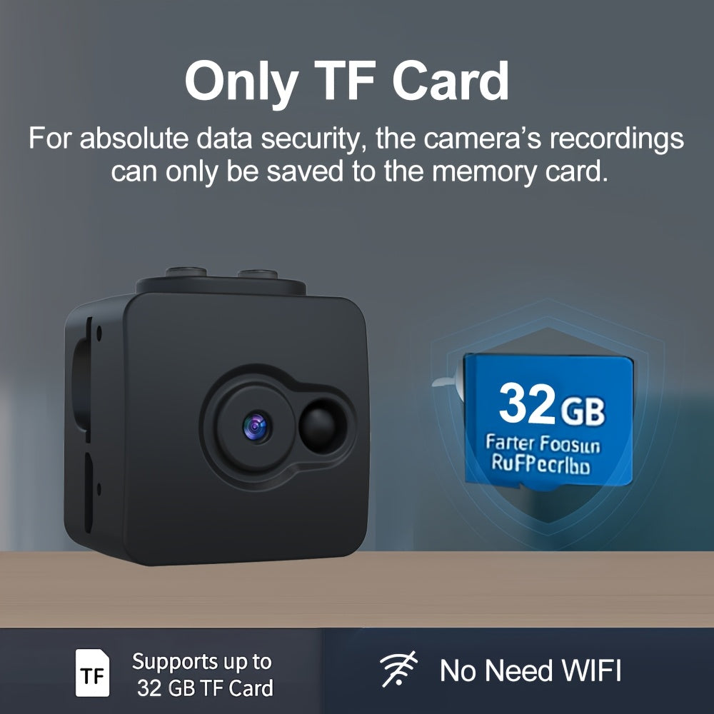Direct-Recording Camera No Wi-Fi Needed Supports Up To 32GB SD Card Continuous Loop Recording Portable & Rechargeable Battery Camera Plug-and-Play Setup Ideal For Home Security Baby Monitoring Pet Camera Office Surveillance Halloween Gift Compact De