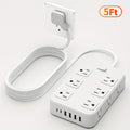 Multifunctional Surge Protector Power Strip, 12 Widely Distributed AC Outlets, 6 USB Charging Ports (4 USB A & 2 USB C)for Efficient Charging, Safe and Portable, Desktop Charging Station, Ideal for Home, Dorm, Office, and Travel Essentials
