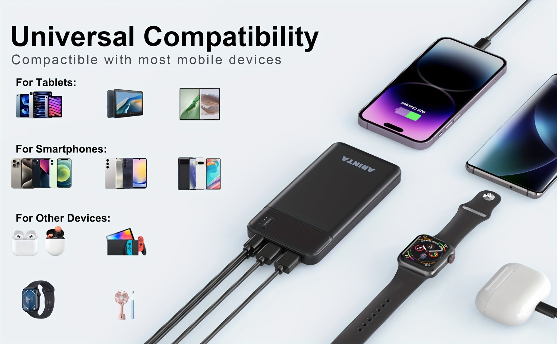 10000mAh Power Bank Battery Pack Portable Charger, Travel Essentials, PD 22.5W Super Quick Charge, Slim Deisgn & Compatible For, Smartphones, Tablets, Heated ClothesGifts For Men Women