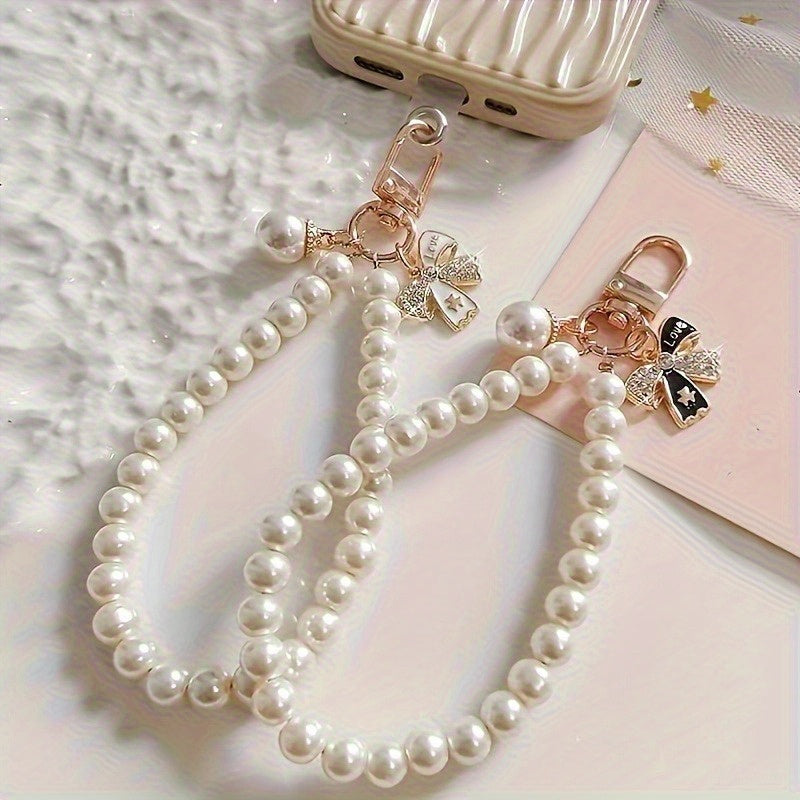 Elegant Butterfly Accessory Set | Phone Lanyard; Beaded Bracelet | Keychain Pendant, Keychain Accessory, Handsfree Hanging, Decorative Charm, Stylish Keychain, Durable Beads, Highquality Charm, Charm Bracelet, Beaded Keyring