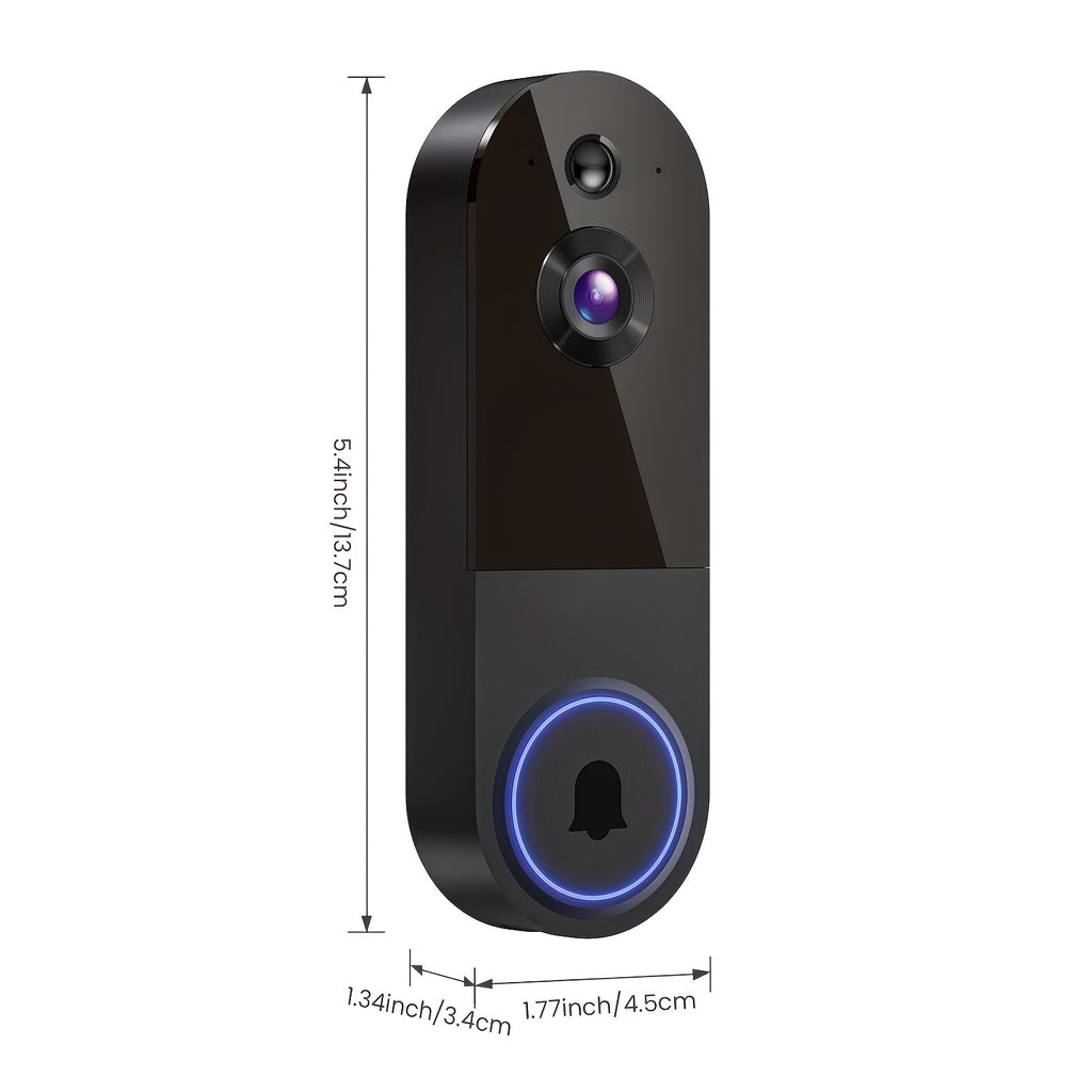 2K Wireless Smart Doorbell, WiFi Camera, Night Vision Function, Artificial Intelligence Snapshot, Rechargeable Battery, Photo And Video Taking, Two-way Intercom, Local Storage