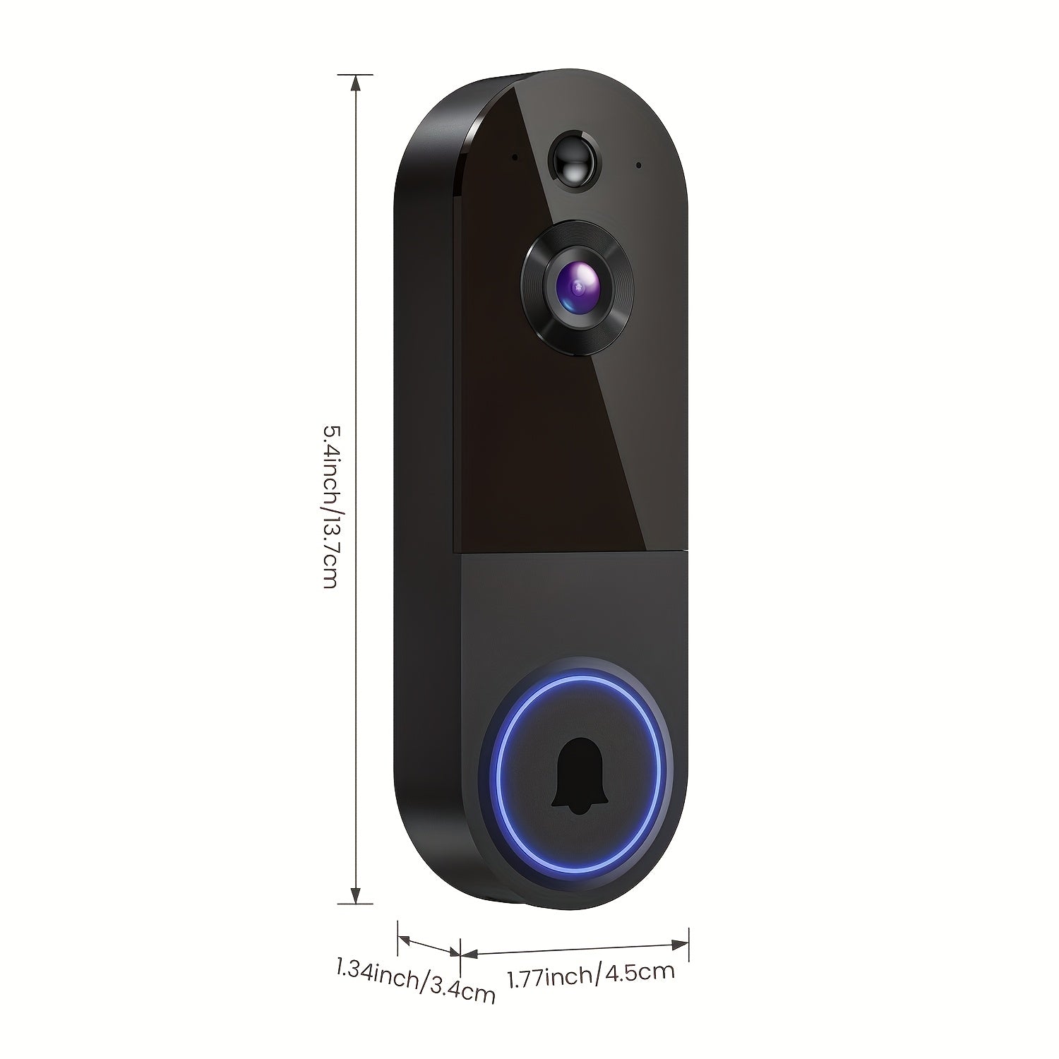 2K Wireless Smart Doorbell, WiFi Camera, Night Vision Function, Artificial Intelligence Snapshot, Rechargeable Battery, Photo And Video Taking, Two-way Intercom, Local Storage