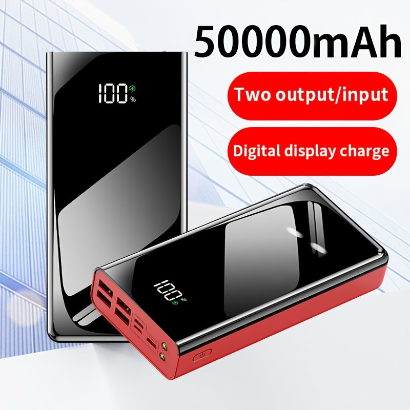 [50000mAh Power Bank] 50000mAh Ultra-High-Capacity Power Bank | Portable with LED Flashlight, Power Display, Multiple Ports | Fast Charging for Smartphones, Devices