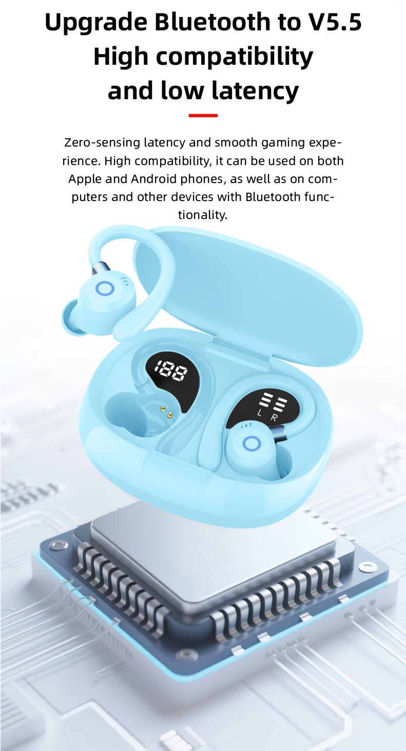 2026 New Wireless Earbuds Hi-Fi Stereo In-Ear Headphones Long Battery Life LED Digital Display Touch Control Noise Canceling Fast USB Charging Sport Gaming Headset Lightweight Fashion Earphones for Commute And Gamers