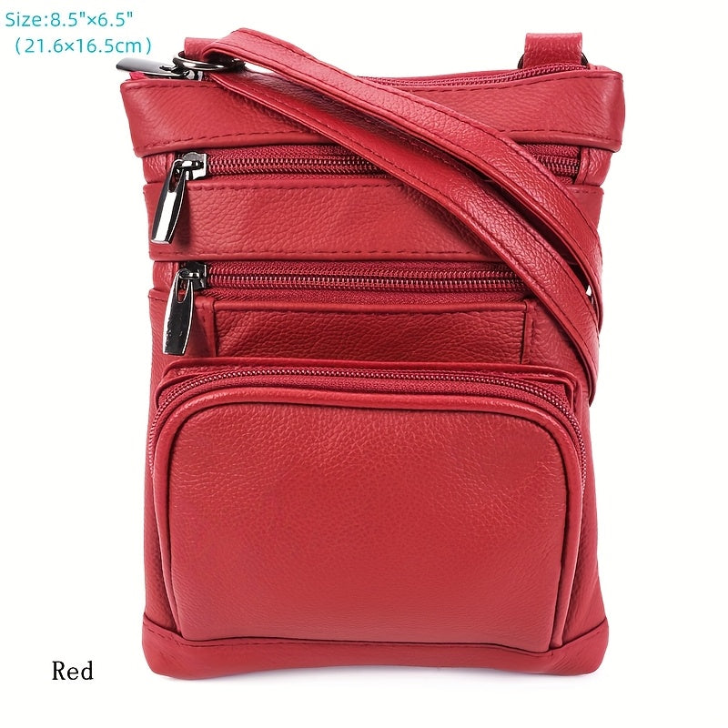 Genuine Leather Shoulder Bag, Super Soft First-layer Cow Leather Crossbody Bag, Multi-functional Smartphone And Computer Storage Bag, 3 Sizes And Many Colors