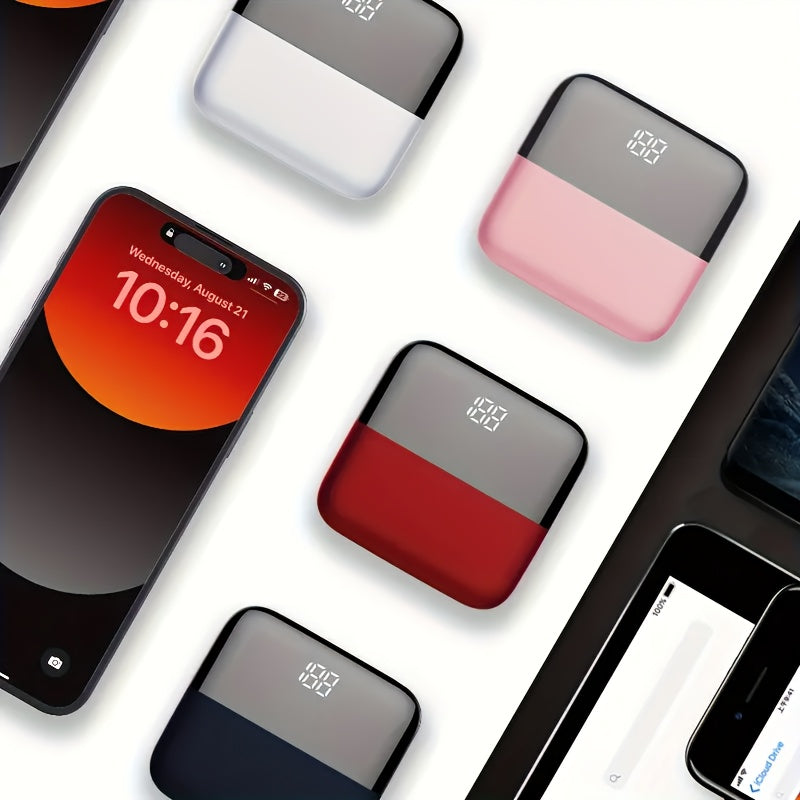 [Portable Fast Charging] 10000Mah Portable Pocket Power Bank, Mini Size And Large Capacity, Fast Charging 5V2A, USB-C, Compatible With Iphone, Samsung, Xiaomi, A Must-Have For Travel And Outdoor Adventures