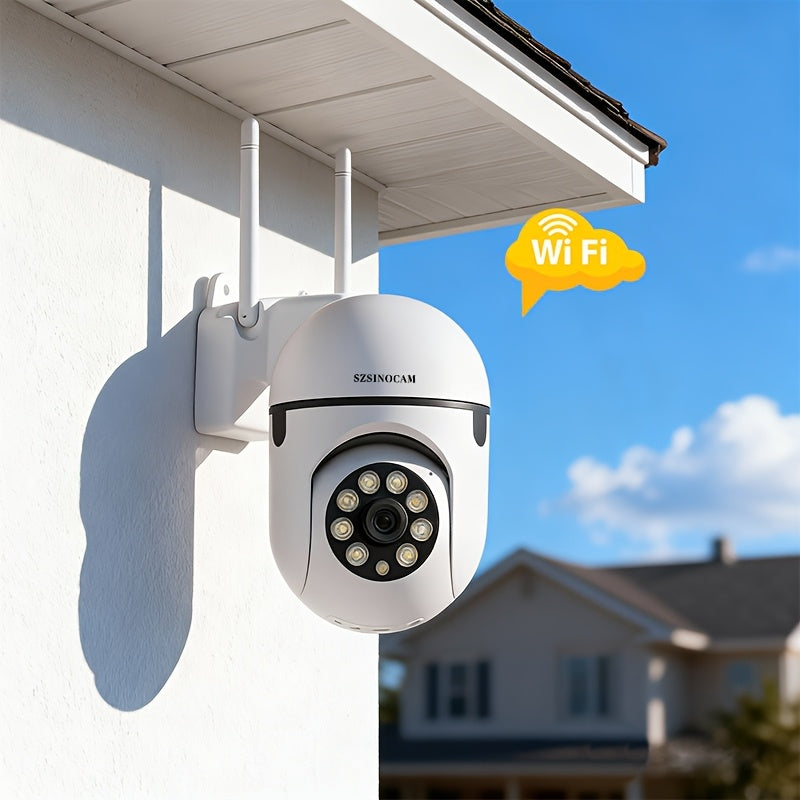 SZSINOCAM 1080P/2.4G Wireless Wifi Camera/Color Night Vision/Two-Way Audio/360-Degree Pan/Tilt/Zoom, AI Motion Tracking And Detection/Home Security Monitoring/Spotlight, And Alarm/Cloud Storage And TF Card Storage.., Property Protection
