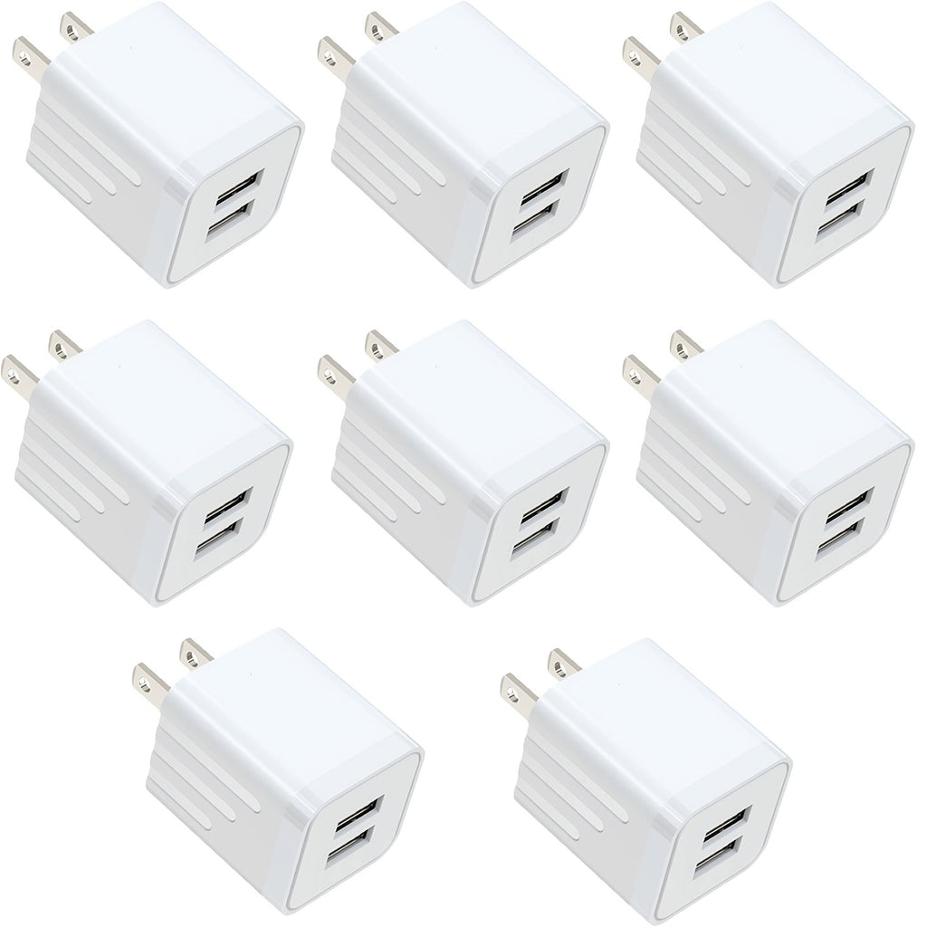 USB Wall Charger, JOZASHON 2.1A/5V Dual Port USB Cube Power Adapter Charger Plug Block Charging Box Brick for iPhone 16 15 14 13 12 11 Pro Max SE XS XR X 8 7 6 6S Plus, Galaxy, Android Phones