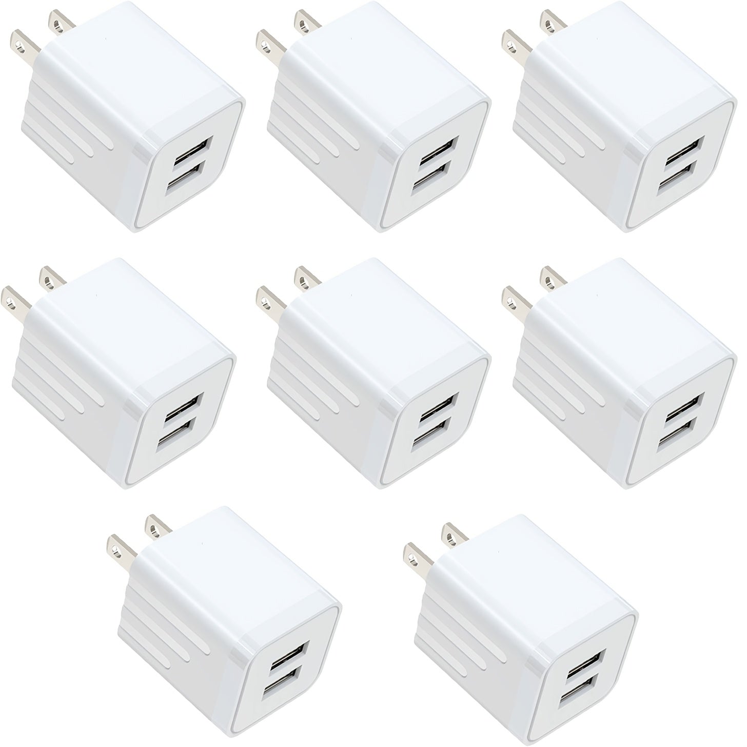USB Wall Charger, JOZASHON 2.1A/5V Dual Port USB Cube Power Adapter Charger Plug Block Charging Box Brick for iPhone 16 15 14 13 12 11 Pro Max SE XS XR X 8 7 6 6S Plus, Galaxy, Android Phones