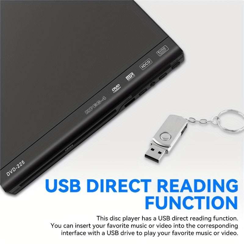 [1080P] Full Region DVD Player With 1080P HD Quality And AV Output, USB Direct Read DVD Player With Smart Error Correction, Suitable For Elderly Easy DVD Player For Home With Remote Control - High Quality Multimedia Playback For Home