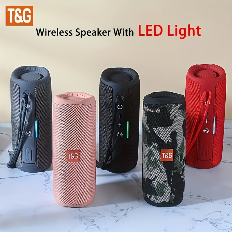 TG365 Wireless Speaker with LED Light | Portable Outdoor Wireless Speaker | Built-In Microphone, TWS Stereo, Supports Audio Cable, Micro SD/TF Card, Hands-Free Calling/Fm/Tf Card/Usb Drive, Enhanced Shock Resistance, Birthday Party Gifts