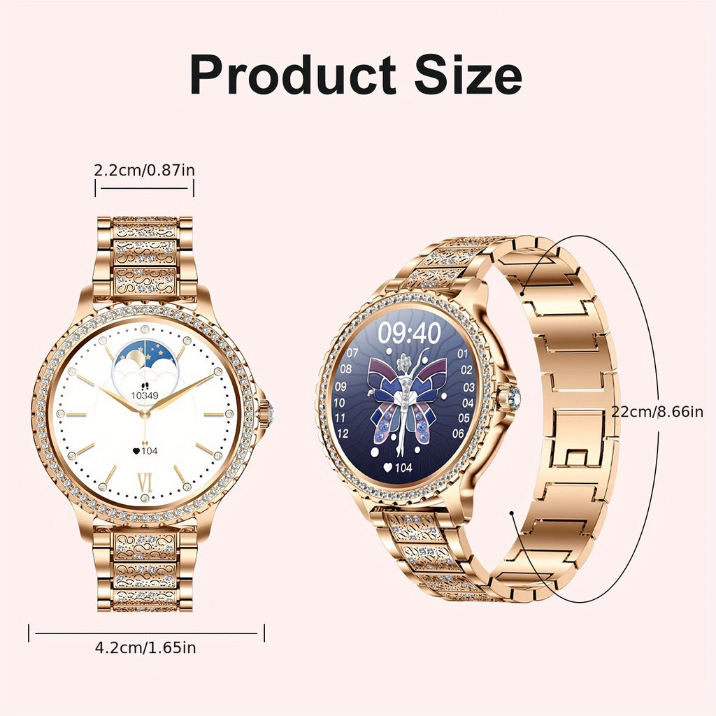 LIGE Smart Watch for Women 1.32-Inch HD Smartwatch with Wireless Call Fitness Tracker with 20 Sports Modes Exclusive Dials Smart Watches for iPhone Android Golden