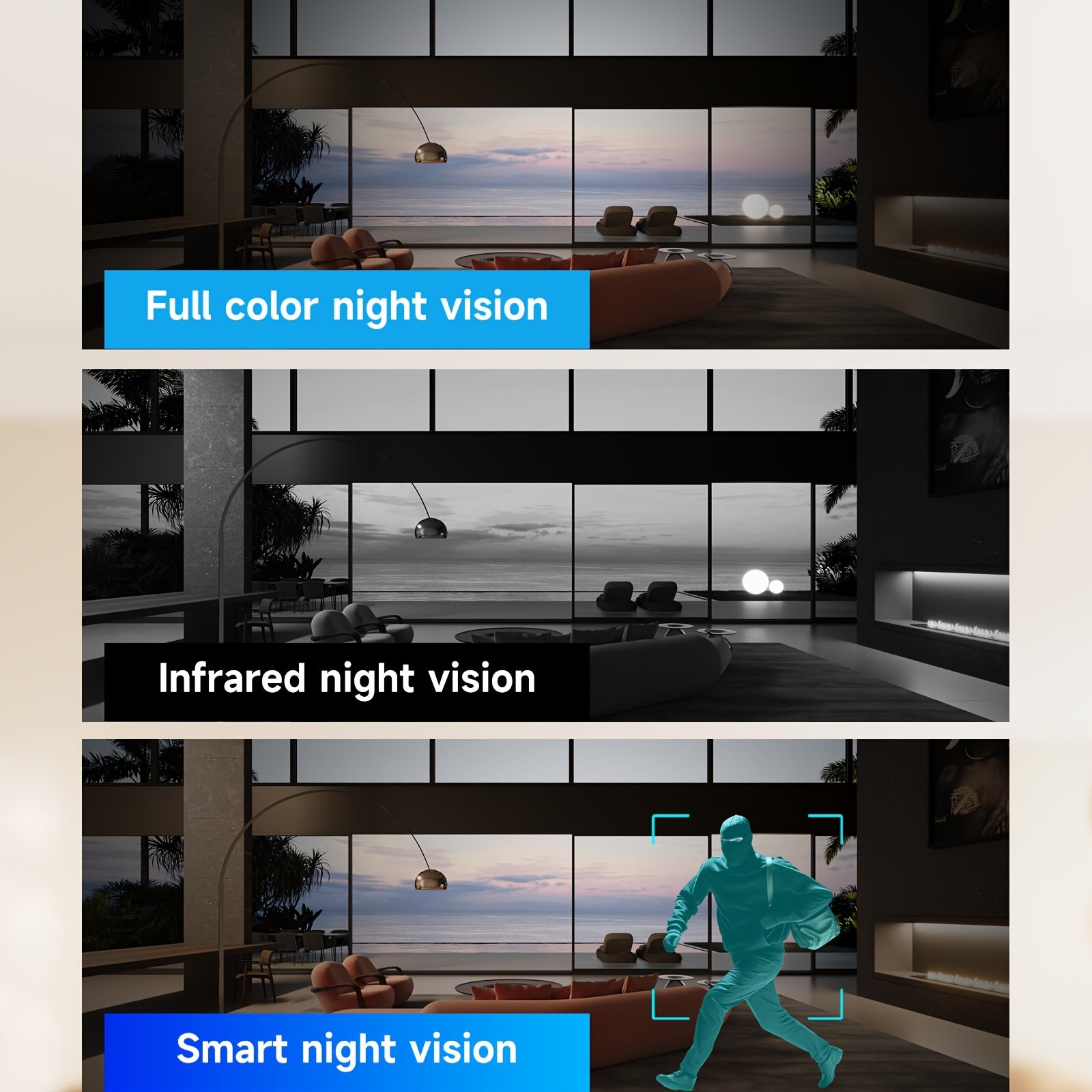 [Wireless Camera] 2pcs Wireless Camera, AI Motion Detection, Dual-Band Wifi, 355° Pan And Tilt, Video, Two-Way Audio, Full Color Night Vision, Cloud And SD Storage