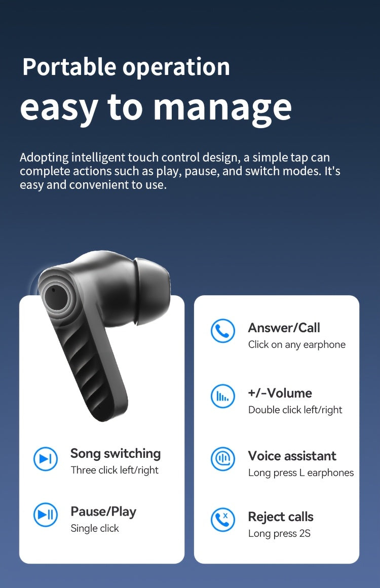 Acer Genuine New Wireless Wireless Earbuds, Mini Lightweight In-Ear With ENC Smart Noise Reduction, Long Battery Life, Ideal For Sports/Running/Cycling/Work Commute, Touch Control, Universal For Phone/Pc/Tablet, The Perfect Gift For Men/Women