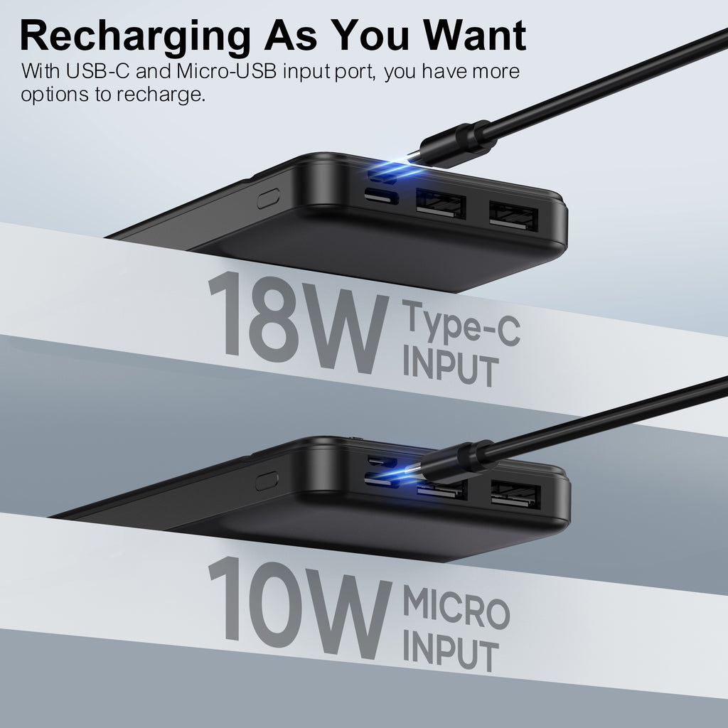 [Portable, Travel, Gifts] 5V Battery Pack For Heated Jackets Vest, Quick Charge 10000mAh PD 22.5W Power Bank Portable Charger For Smartphones, Tablets, Heated Clothes., Etc, Outdoor, Travel Essentials, Gifts For Men Women