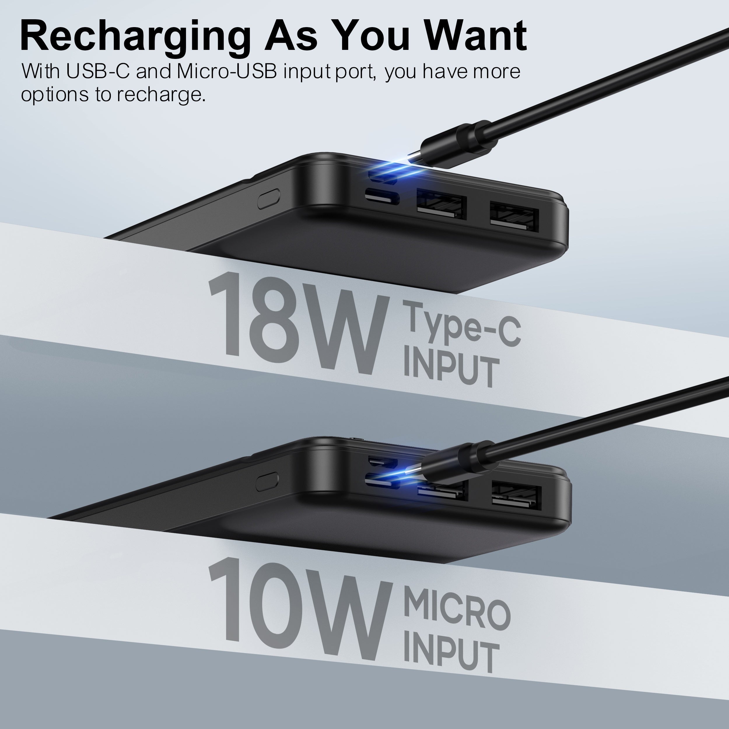 [Portable, Travel, Gifts] 5V Battery Pack For Heated Jackets Vest, Quick Charge 10000mAh PD 22.5W Power Bank Portable Charger For Smartphones, Tablets, Heated Clothes., Etc, Outdoor, Travel Essentials, Gifts For Men Women