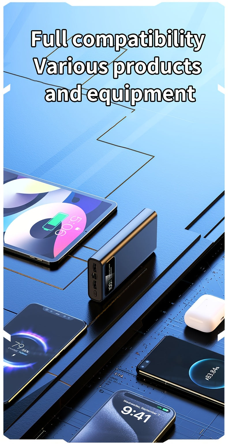 30000mAh Large-capacity Mobile Phone Power Bank, Bidirectional Fast Charging, Outdoor Emergency Power Backup Battery Pack, Portable Power Supply, Ultra-fast Charging, Supports Simultaneous Charging Of Multiple Devices, Holiday Gift, Christmas Gift