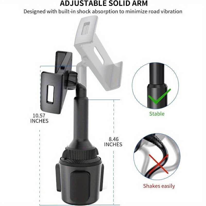 [Adjustable Car Tablet Holder] APPS2 Car Tablet Holder for Car, Adjustable Clamp Mount (Up to 8.3"), 10.57" Height Adjustable Ipad Holder for 4.3"-11" Cell Phones And Tablets, Perfect Travel Companion