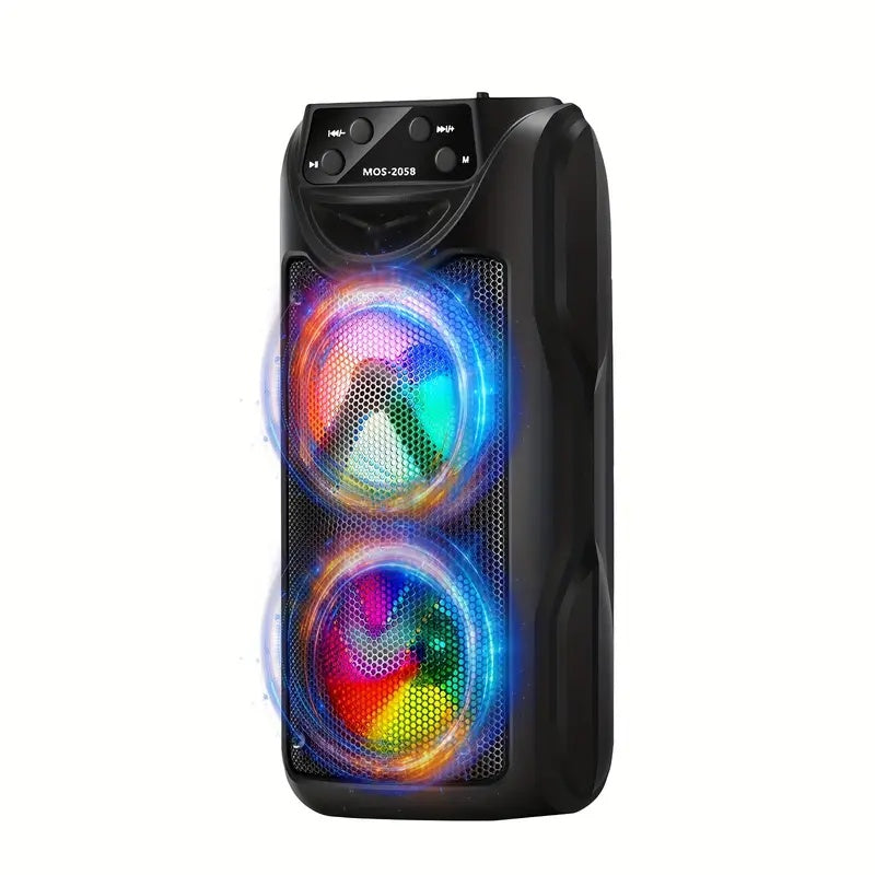 MOS-2058 Wireless Portable Speaker Outdoor Speaker with LED Ambient Lighting Stereo Dual Speaker System Ideal for Bedrooms/Living Rooms/Parties/Outdoor Camping