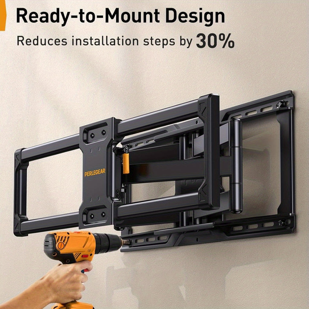 Full Motion TV Wall Mount Holds 132 Lbs, Fits 40-86" TV, Full Motion TV Wall Mount, Pre-Assembled TV, Holds 110-132 Lbs, Pre-Assembled TV Mount, Tool-Free Tilt, Rotate, Extend, Up to VESA 600 X 400mm, 12"/ 16"/ 18"/ 24" Wood Studs
