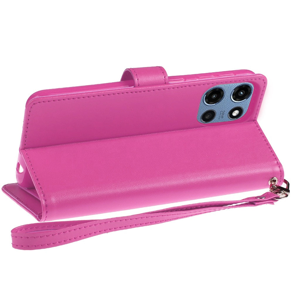 For Motorola Moto G 5G 2025 Phone Case, PU Leather Wallet Stand ID Card Holder Cover