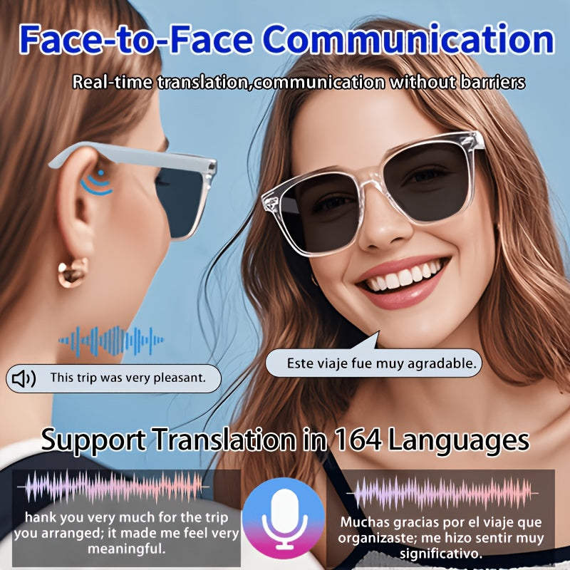 AI Smart Glasses: Smart Glasses That Support Real-time Translation In 160 Languages. These New Multifunctional Audio Glasses Feature Built-in Microphones And Speakers, Delivering High-definition Voice Calls And Hi-Fi Music Quality. They Offer Music
