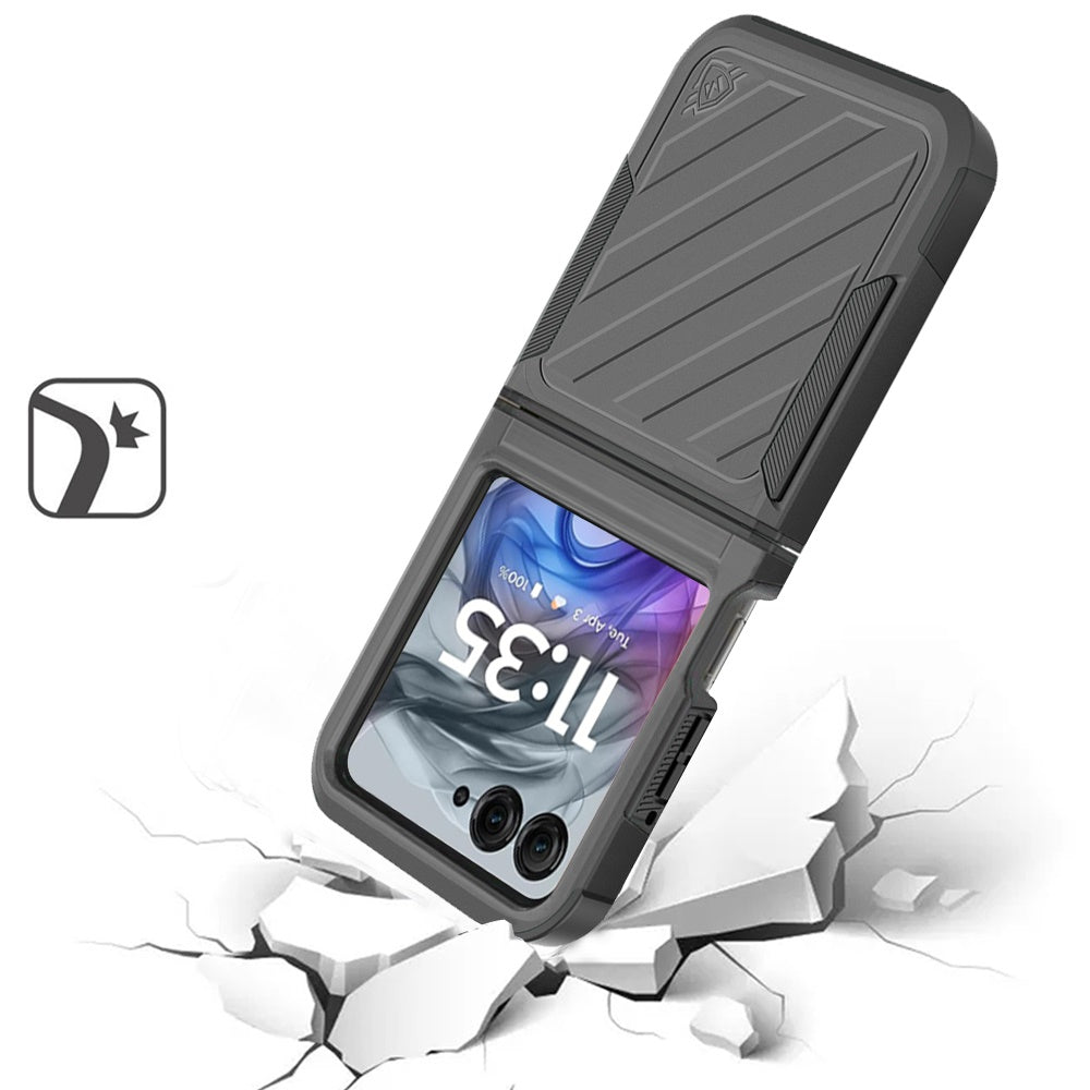 For Motorola Razr 2024 Noble Lined Shockproof Dual Layer Hybrid Phone Cover Case