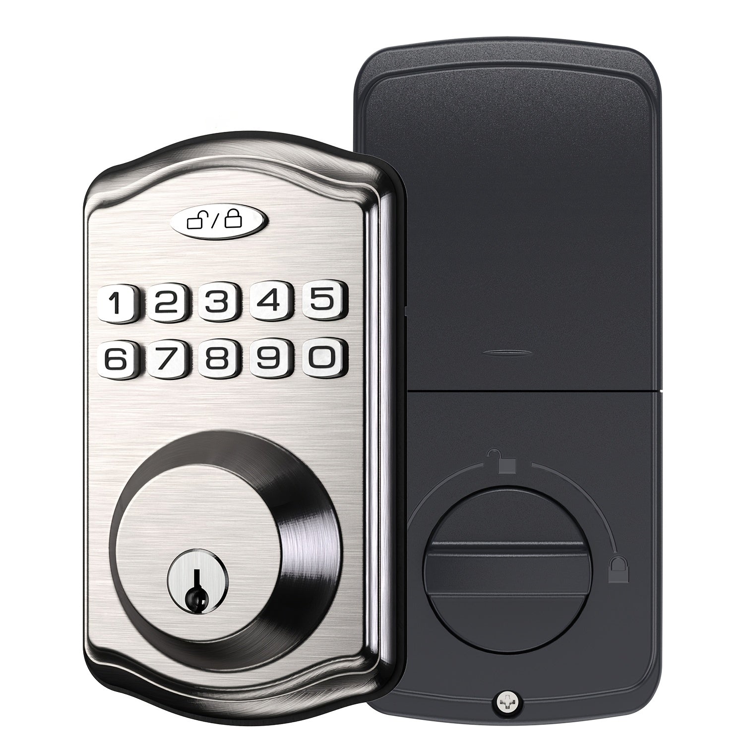 Keypad Door Lock, Keypad Deadbolt, Keyless Entry Door Lock, Electronic Keypad Smart Lock, 100-Code Capacity, Backup Key, Auto-Lock Feature, Anti-Peeping Code, Fits Most Standard Doors, Villas, Courtyards, Apartments (Batteries Not Included