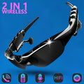 Headphone Glasses Two-In-One Fashion Glasses Headphones, Wireless Headphones with Microphone for Playing Music