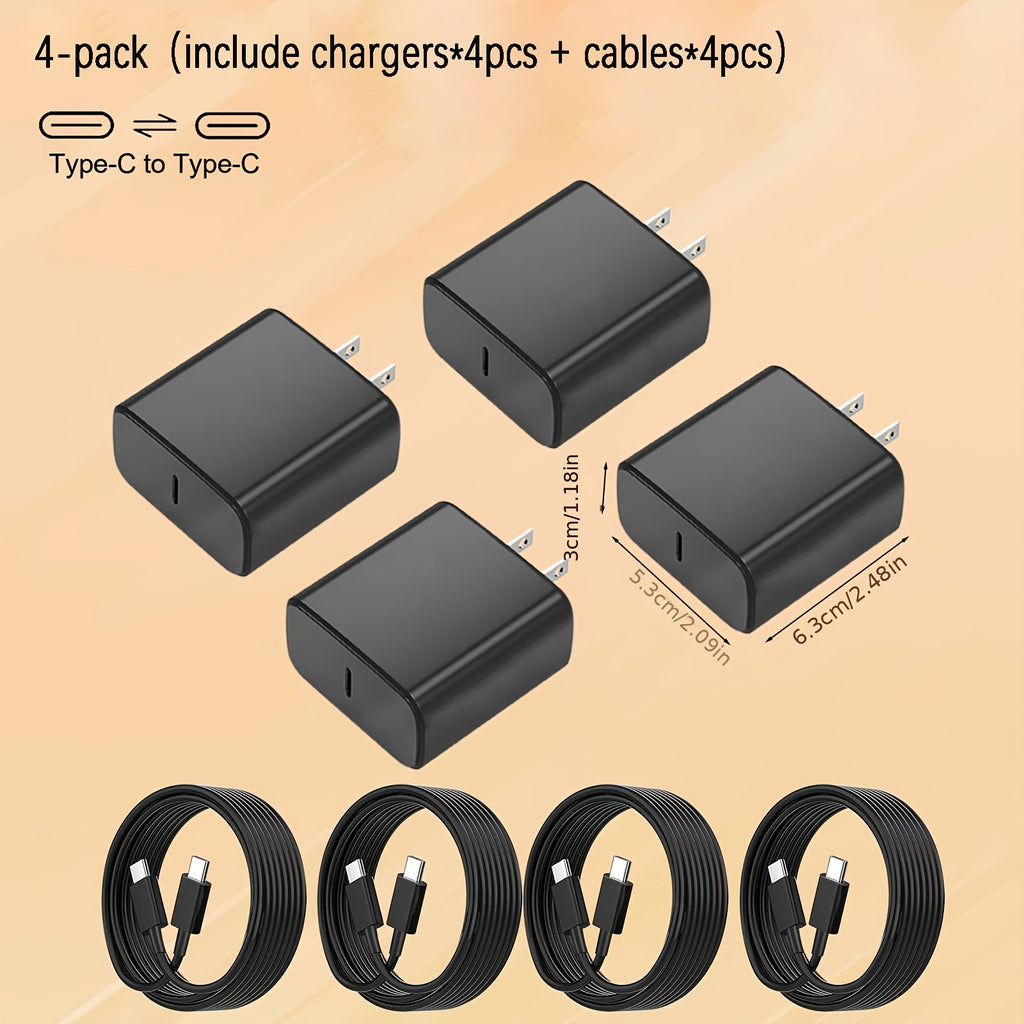 [Super Fast USB-C Charger] Compatible With All Devices Super Fast USB-C Charger, 4FT Type-C Cable, Ultra-Fast Charging Made Easy