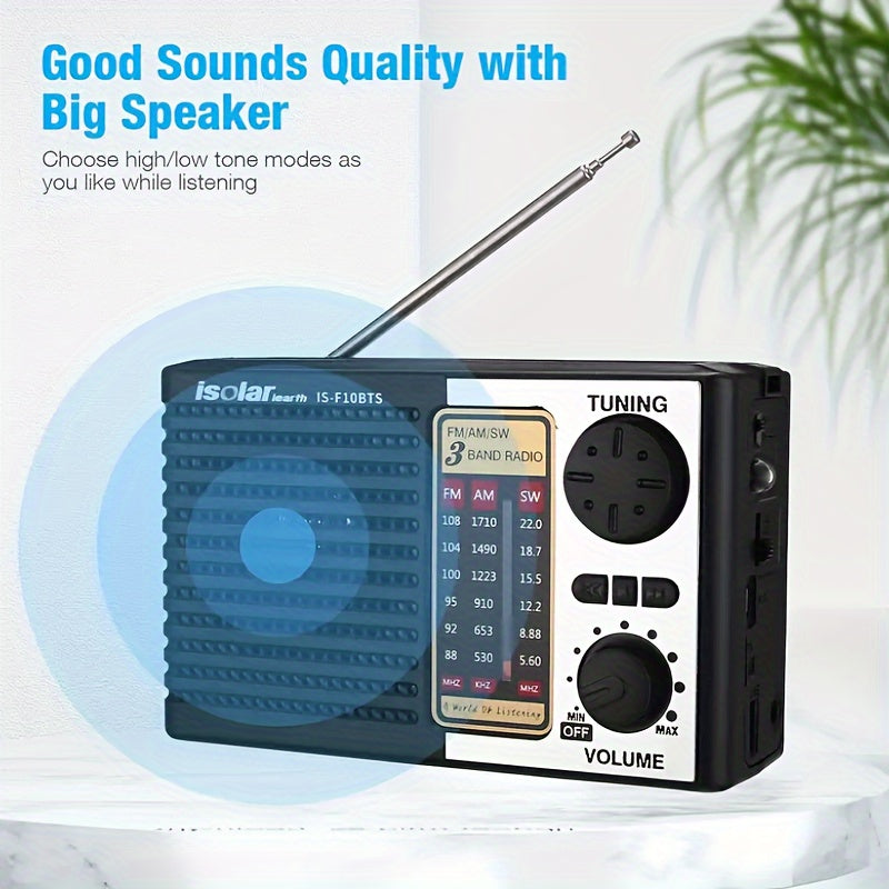 [Portable Outdoor Camping] FM/AM Rechargeable Solar Radio Speaker - Portable Audio And Video Radios with MP3 Player, Flashlight, Adjustable Volume for Outdoor Activities, Emergency, And Camping