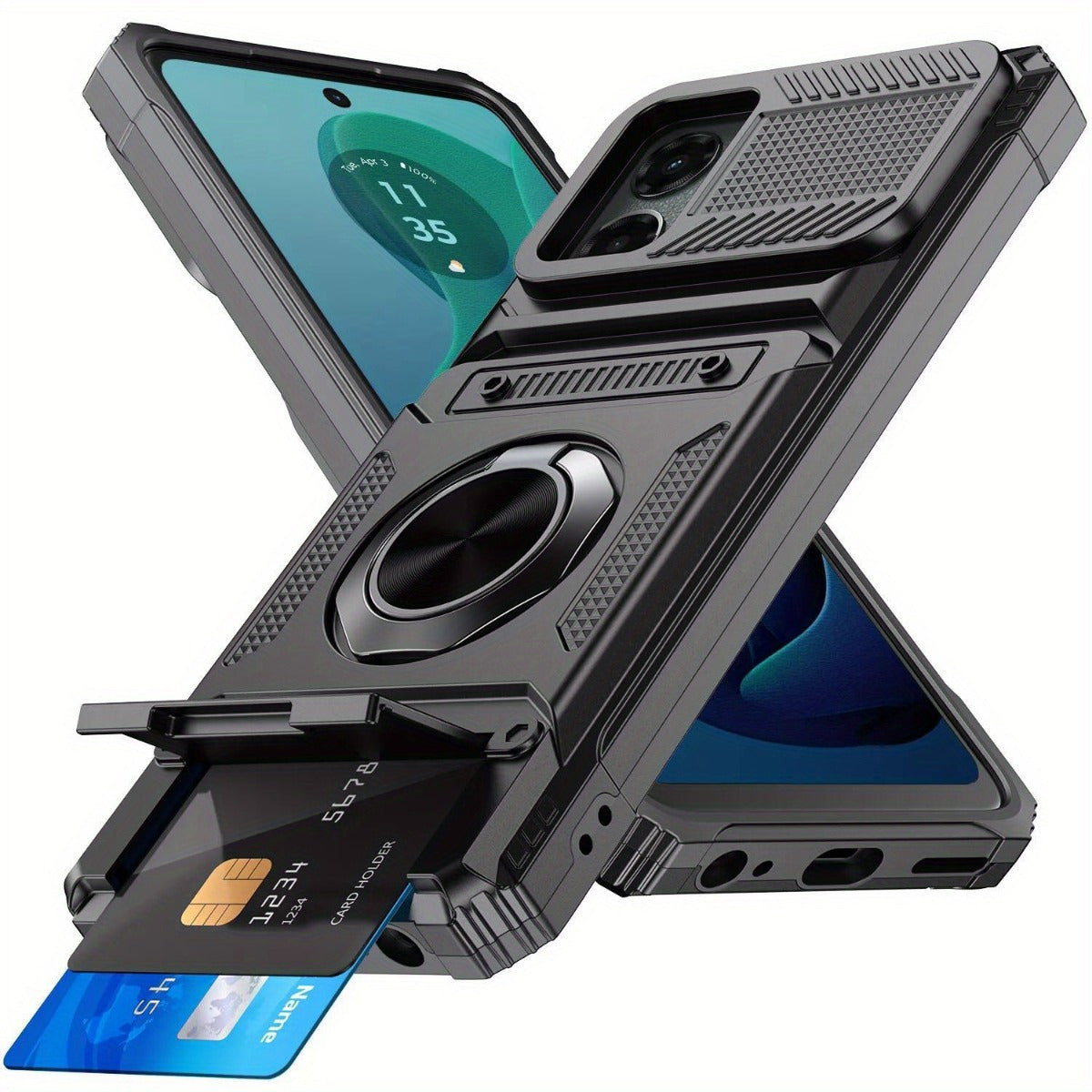 Phone Case Cover with Magnetic Support Metal Kickstand for Moto G 5G 2025/Moto G 5G 2026/Moto G Play 2026 6.7inch