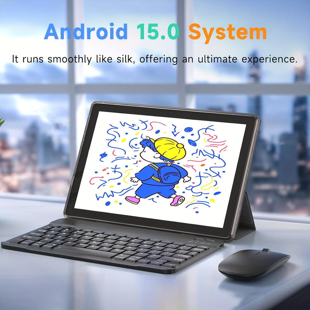 [2in 1 Tablet PC] 2in 1 Android 15 Tablet Latest Tablets, 11 Inch Tablet 12GB RAM 128GB ROM, 2in 1 Tablet with Keyboard, Case, Stylus, Long Battery Life, Tablet PC, 5G Wifi, 8MP+20MP Dual Camera, 1280 * 800 FHD IPS Screen, Tablet, Pad