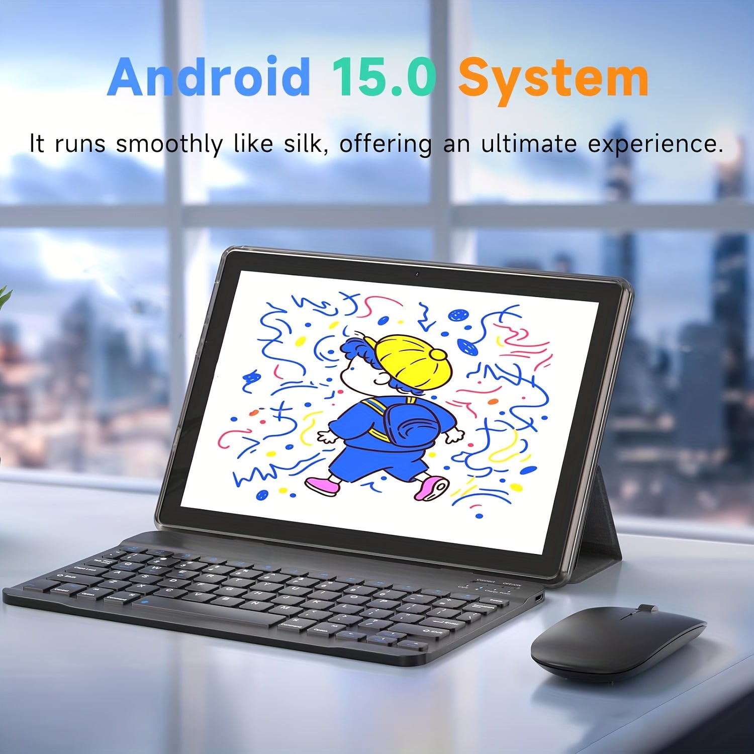[2in 1 Tablet PC] 2in 1 Android 15 Tablet Latest Tablets, 11 Inch Tablet 12GB RAM 128GB ROM, 2in 1 Tablet with Keyboard, Case, Stylus, Long Battery Life, Tablet PC, 5G Wifi, 8MP+20MP Dual Camera, 1280 * 800 FHD IPS Screen, Tablet, Pad
