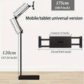 53. 15inches/68. 9inches Multifunctional FlexibleTablet Phone Floor Stand Holder Support Phone Pad Lounger Bed Mount Bracket Live Broadcast Support Fram