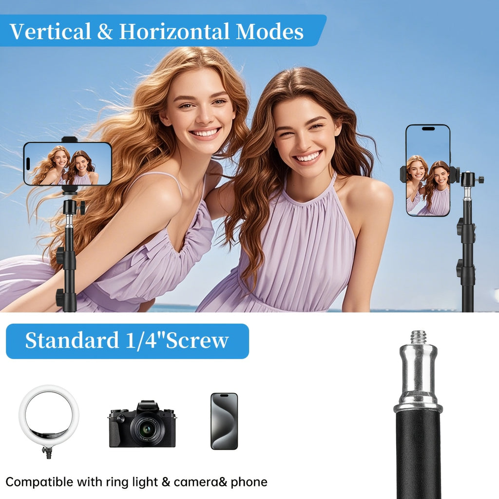 Perfect for Photography Studios, Video Shoots, And Lighting Setups, This Adjustable, Portable Floor Stand Supports Cameras And Lights. Features A Foldable Design with A Sturdy Base And Collapsible Legs for Easy Transport.