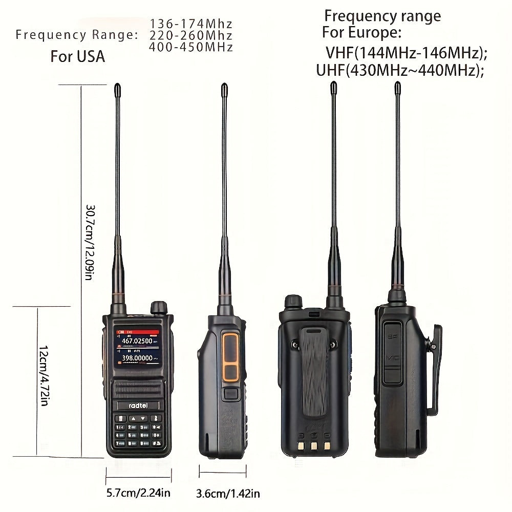 Radtel RT-470X JC-8810 Tri-Band Radio Walkie Talkies 256CH Aviation Air Band Two Way Radio NOAA Marine Long Range Handheld Transceiver USB-C, Wireless Copy Frequency