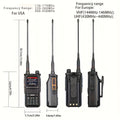 Radtel RT-470X JC-8810 Tri-Band Radio Walkie Talkies 256CH Aviation Air Band Two Way Radio NOAA Marine Long Range Handheld Transceiver USB-C, Wireless Copy Frequency