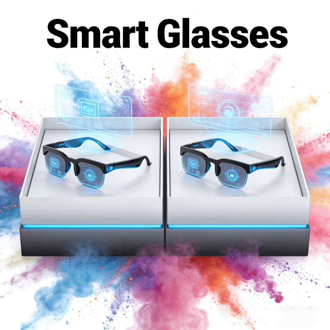 [Smart Wireless Glasses] 2026 New AI Real-Time Translation Multifunctional Smart Wireless Glasses And Trendy Headphone Set - Built-In Microphone And Speakers, HIFI Music Quality, Music Playback And Hands-Free Calling, High-Definition Voice Calling