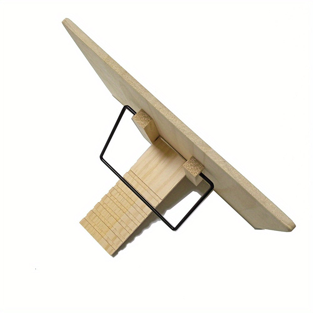 Adjustable Bamboo Book & Tablet Stand with Page Holder - Portable Folding Reading Stand suitable for Cookbooks, E-Readers, Tablets & Textbooks, Angle Settings & Page Clip System, Lightweight Sturdy Bookstand (11x7.9in)