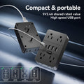 1pc Multi-Outlet Surge Protection Power Strip with Desk Lamp And Clock - 4 AC Outlets with 3 USB-A Ports And 2 USB-C Ports - Power Outlet for Office, Study, Home, And School Use - Power Socket with Overload Protection