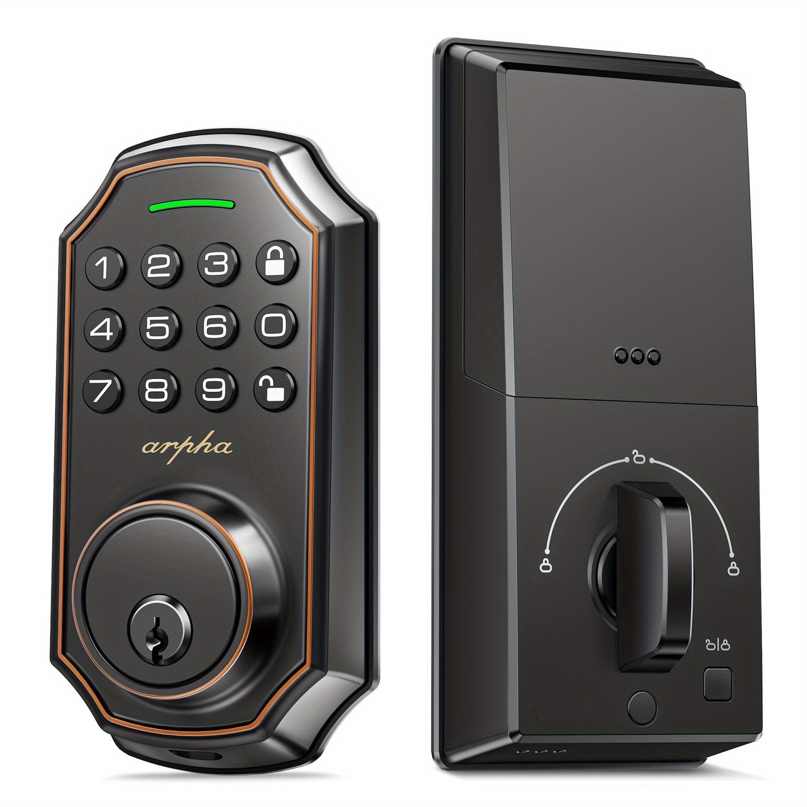 Arpha Special Offer! Smart Lock - 100-digit Privacy Passcode Combination, Keyless Entry, Automatic Locking/unlocking, Easy Installation, Available in Black and Silvery, Low Battery Alarm, Safe and Reliable, Protects Privacy, Smart One-key Locking