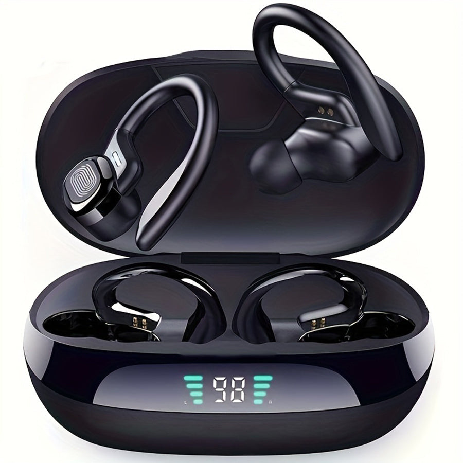 Wireless5.4 Earbuds With Earhook, TWS Stereo Earphones, Sport Headset, Touch Control In Ear Headphones With LED Digital Display Charging Case