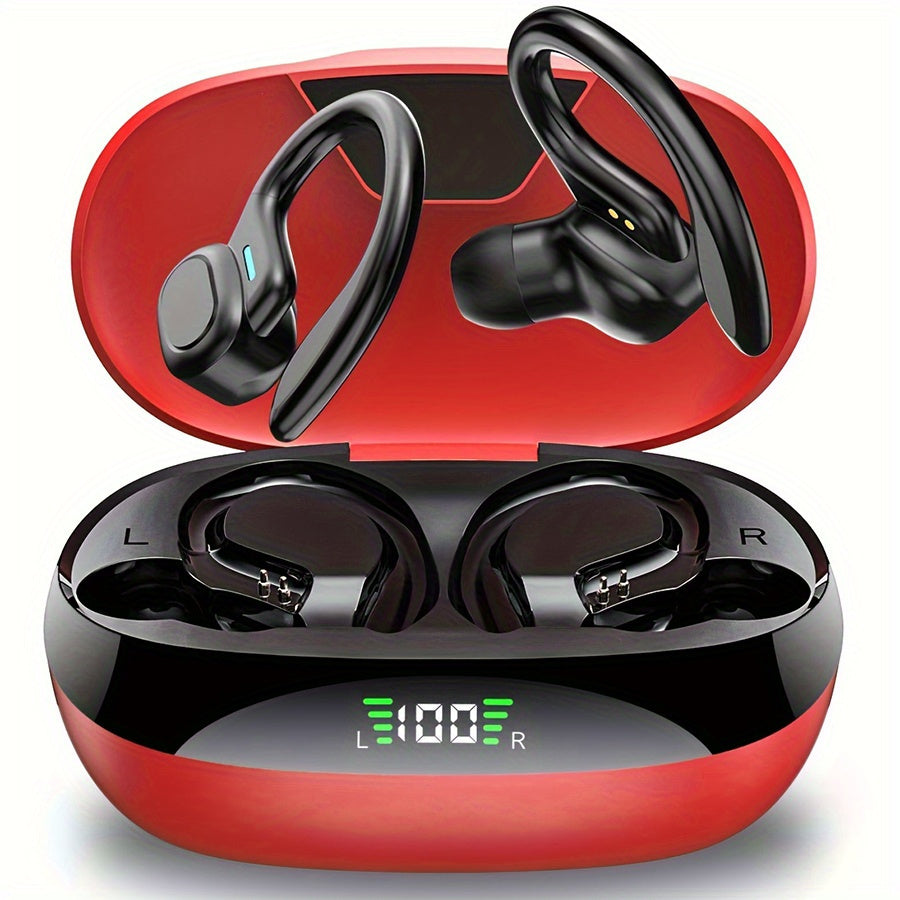 Wireless5.4 Earbuds With Earhook, TWS Stereo Earphones, Sport Headset, Touch Control In Ear Headphones With LED Digital Display Charging Case