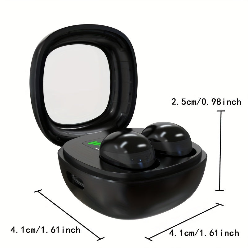 Ultra-small Wireless Earbuds In-Ear Touch Control Mini Wireless Headset With HiFi Stereo Audio, LED Charging Case, Fitness Running Headphones Built-in Mic For Sport/Work/Travel/Sleep