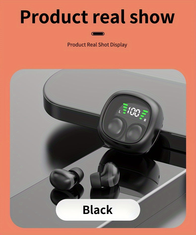 Ultra-small Wireless Earbuds In-Ear Touch Control Mini Wireless Headset With HiFi Stereo Audio, LED Charging Case, Fitness Running Headphones Built-in Mic For Sport/Work/Travel/Sleep