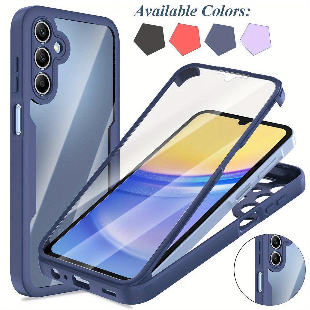 Phone Case: for Samsung for Galaxy A15 A16 A17 A36 A37 A56 A57 5G Only Full Case Shockproof Rugged Phone Cover Built-in Screen Protector
