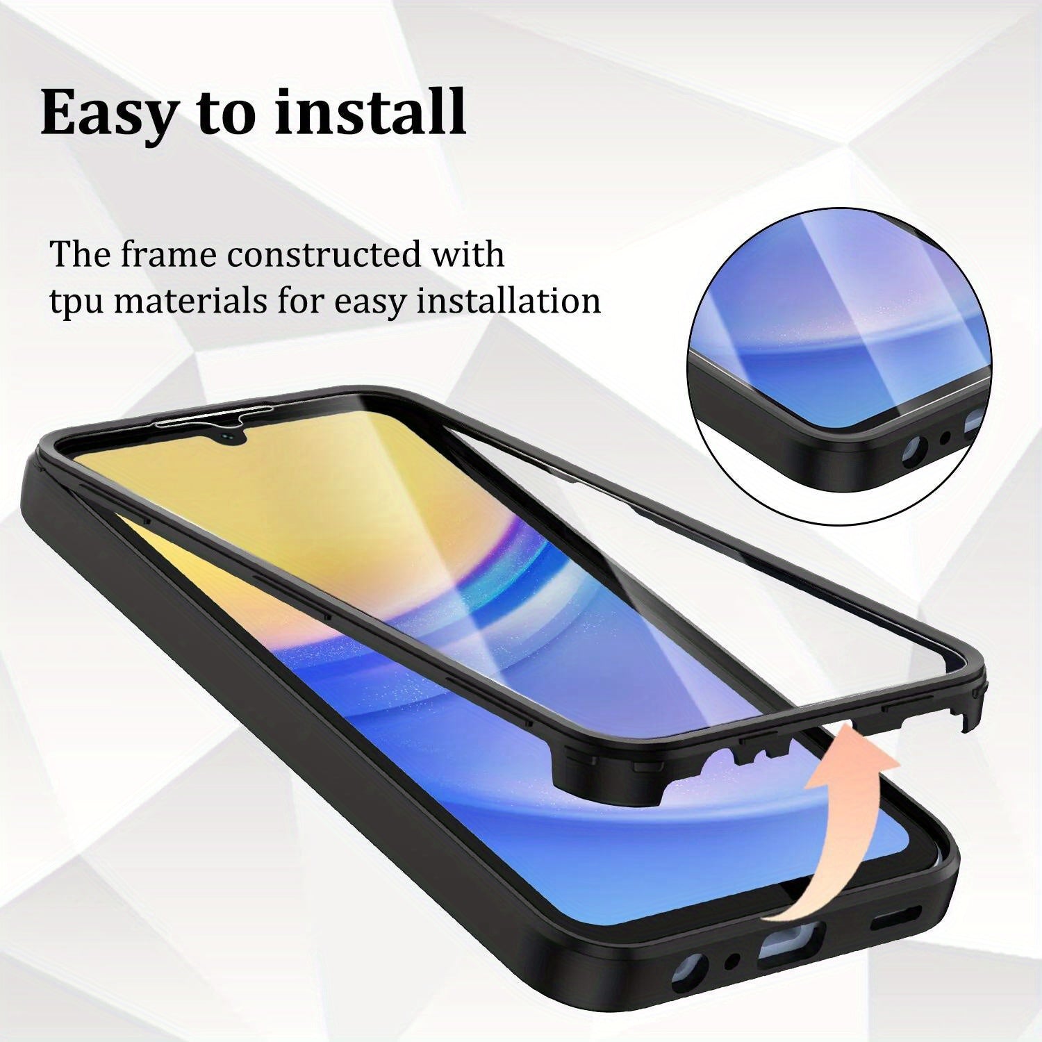 Phone Case: for Samsung for Galaxy A15 A16 A17 A36 A37 A56 A57 5G Only Full Case Shockproof Rugged Phone Cover Built-in Screen Protector